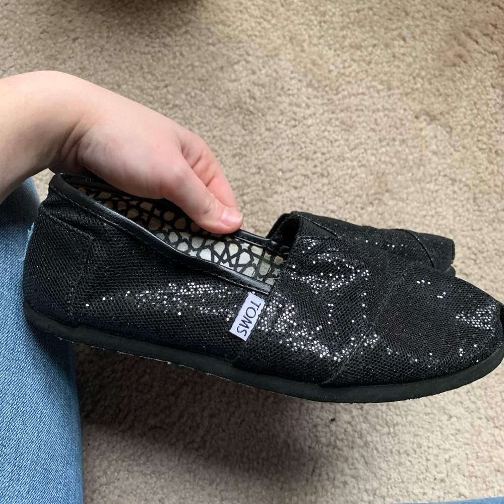 Black Sparkly Toms